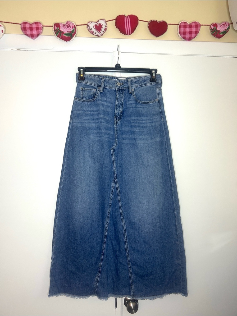 Lucky Brand Denim Maxi Skirt - Raw Hem